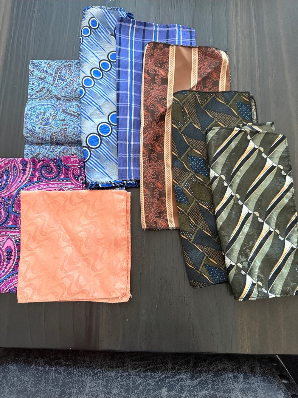 Assorted Men's Pocket Squares & Handkerchiefs - Multi-Color Set/8